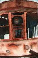 Dearborn freight car watercolor K.J. Schadt